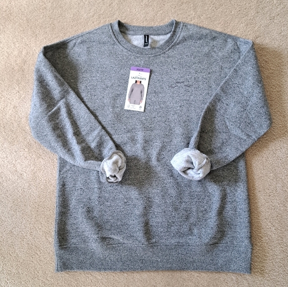 Lazy Pants Grey Mix Sweatshirt Women's XS Cozy Pullover Fleece NWT - Picture 13 of 13